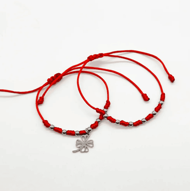 Pulsera roja 7 nudos y el Trébol de la suerte - Imagen 2