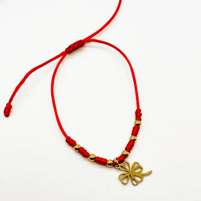 Pulsera roja 7 nudos y el Trébol de la suerte - Imagen 3
