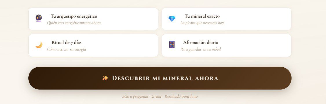 Test gratuito para descubrir tu mineral energético ideal