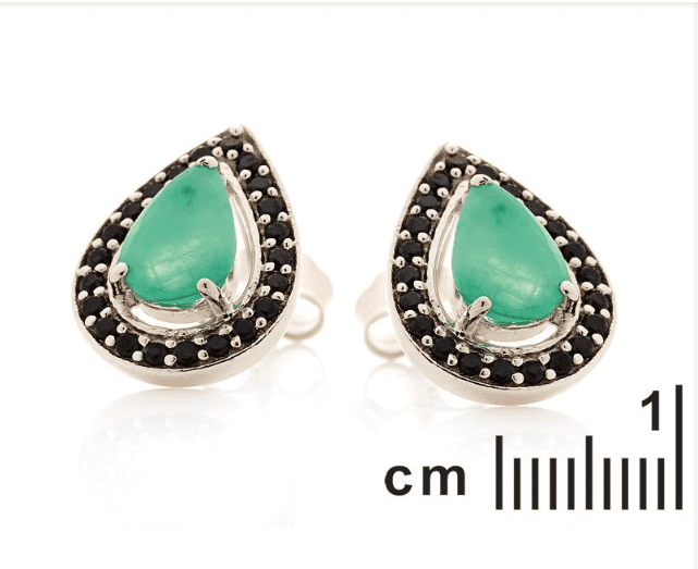 Pendientes de Esmeralda y Espinela en Plata 925 Rodiada - Imagen 3