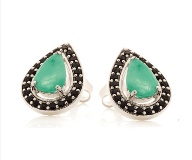Pendientes de Esmeralda y Espinela en Plata 925 Rodiada - Imagen 2