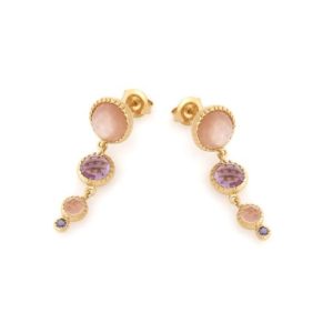 Pendientes Multicolor en Plata 925 Dorada