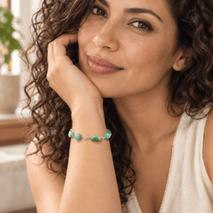 Pulsera de amazonita azul natural