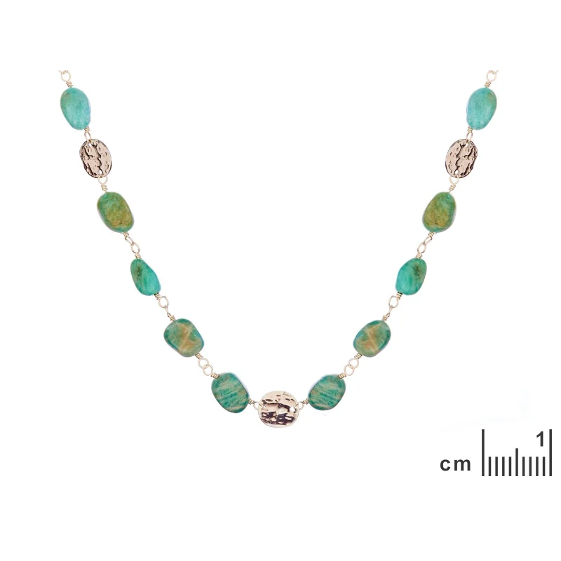 Collar de amazonita azul natural - Imagen 2